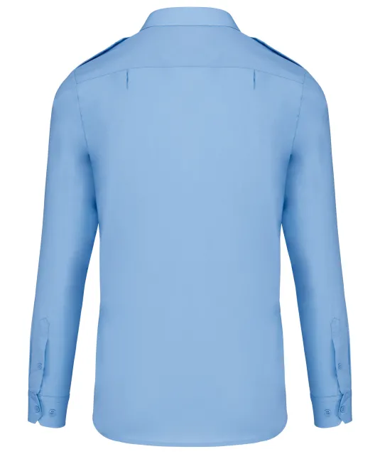 K505 - Herenpilootoverhemd lange mouwen Sky Blue