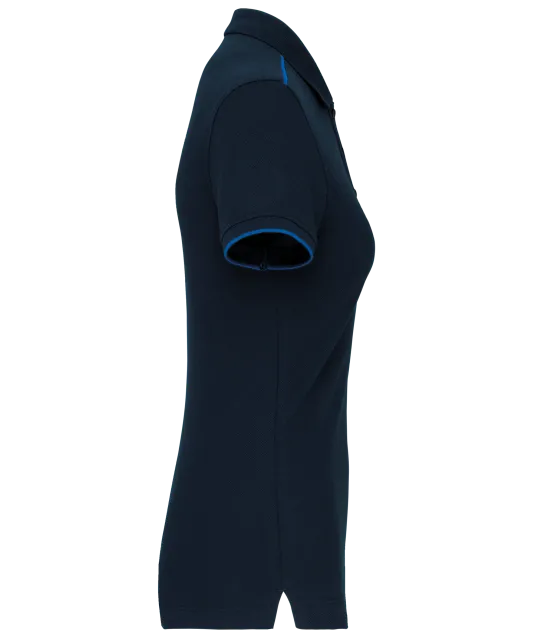 WK271 - Contrasterende damespolo Day To Day korte mouwen Navy / Light Royal Blue