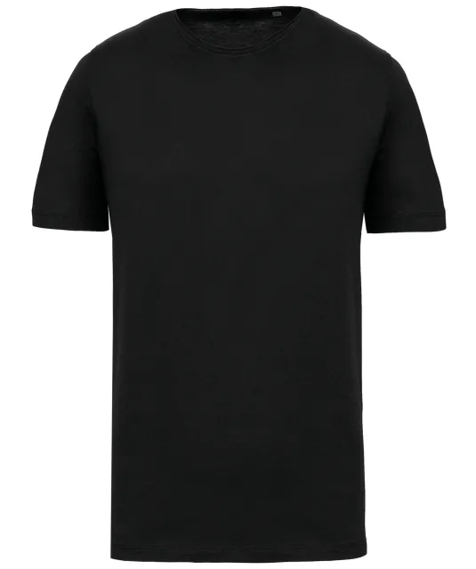 K398 - Bio T-shirt kraag met onafgewerkte rand korte mouwen Black
