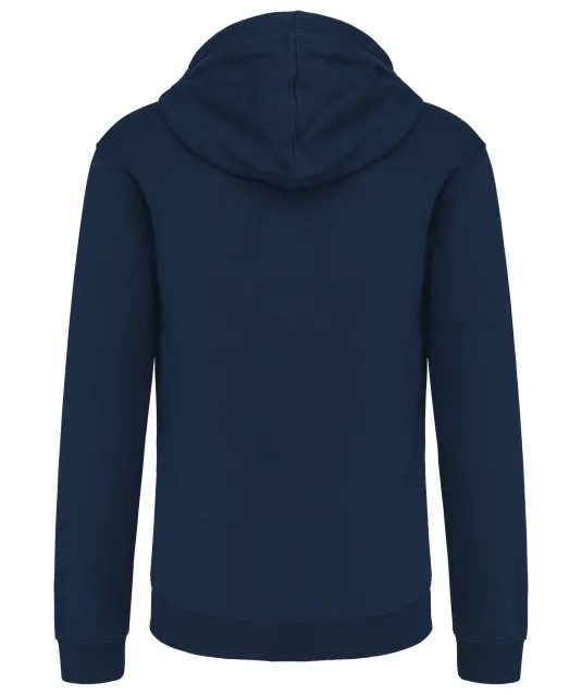 K466 - Herensweater met rits en capuchon in contrasterende kleur Navy / Fine Grey