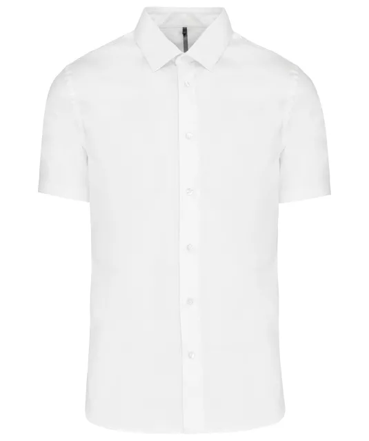 K531 - Heren stretch overhemd korte mouwen White