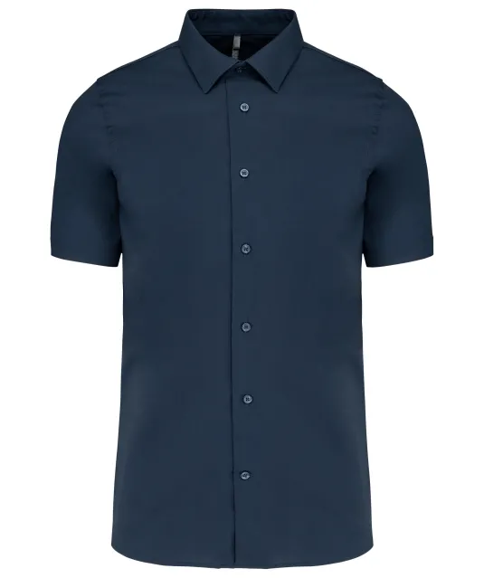 K531 - Heren stretch overhemd korte mouwen Navy
