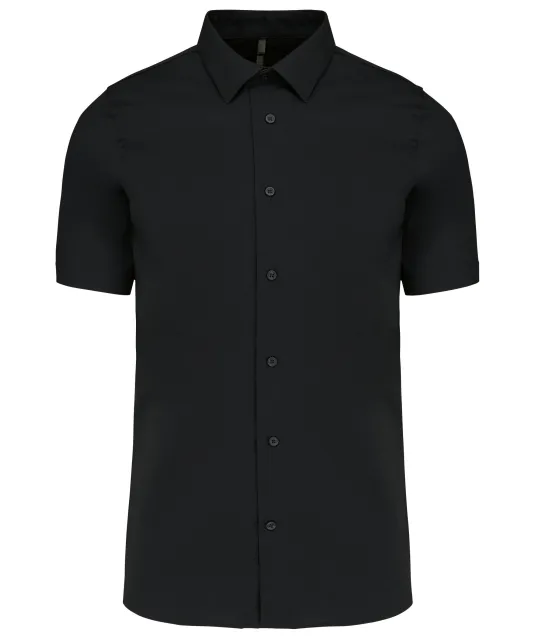 K531 - Heren stretch overhemd korte mouwen Black