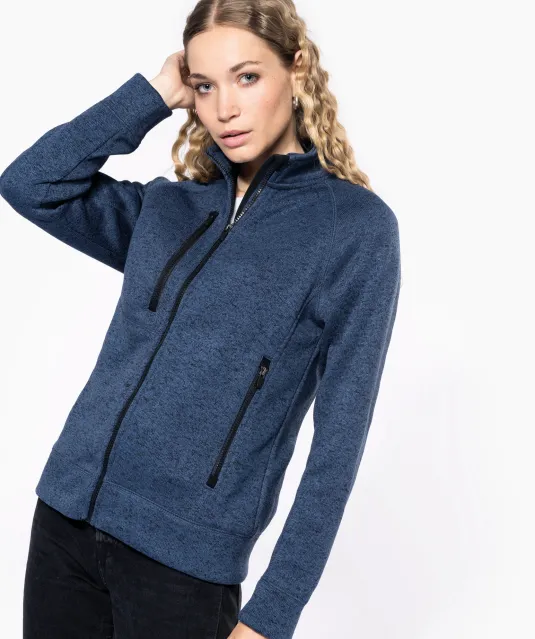 K9107 - Heather damesvest met rits Dark Grey Melange