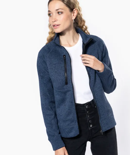 K9107 - Heather damesvest met rits Dark Grey Melange