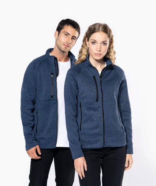 K9106 - Heather herenvest met rits Dark Grey Melange