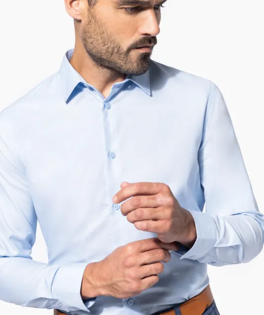 K595 - Heren overhemd Oxford lange mouwen Oxford Blue