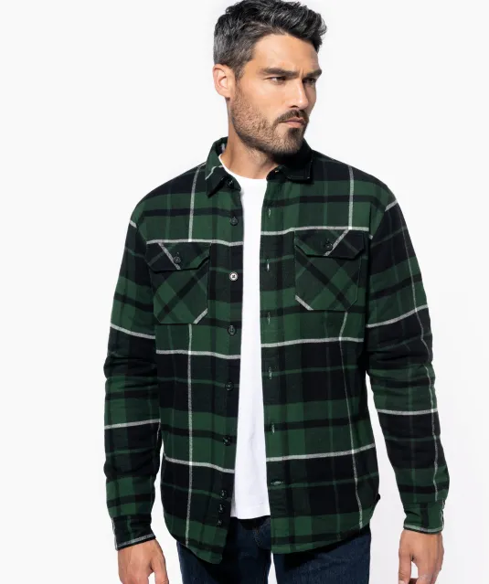 K579 - Geruit overshirt met sherpavoering Red / Navy checked