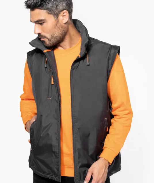 K639 - Herenjack met afneembare mouwen Black / Orange