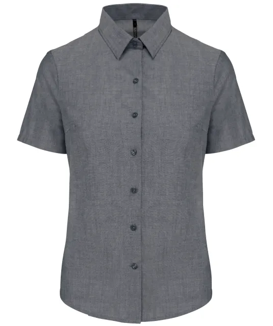K536 - Dames Oxford blouse korte mouwen Oxford Shadow Navy