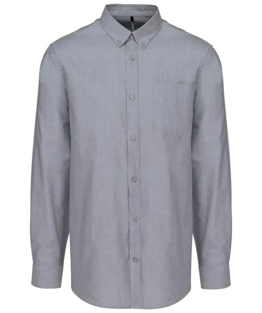 K533 - Heren Oxford overhemd lange mouwen Oxford Zinc