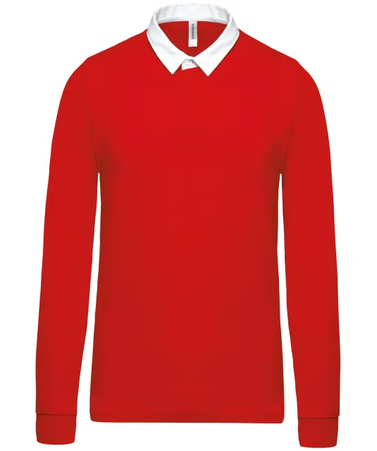 K213 - Rugbypolo Red / White