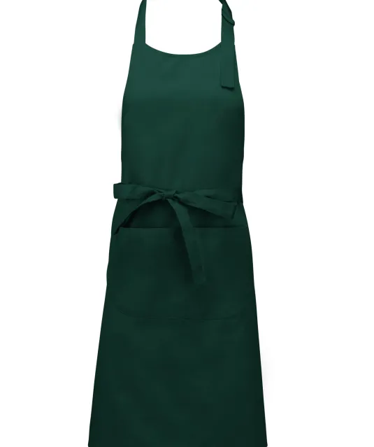 K885 - Katoenen schort met zak Bottle Green