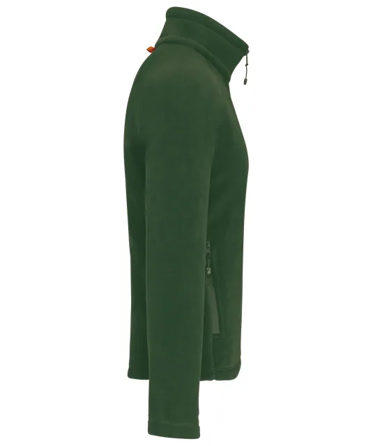 K917 - Microfleece met rits en raglanmouwen heren Forest Green