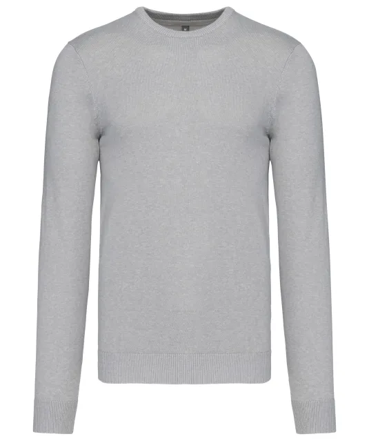 K967 - Herenpullover met ronde hals Grey Melange