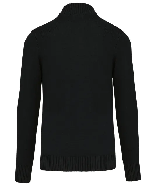 K971 - Heren cardigan met rits Black