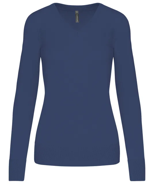 K966 - Dames pullover met v-hals Deep Blue