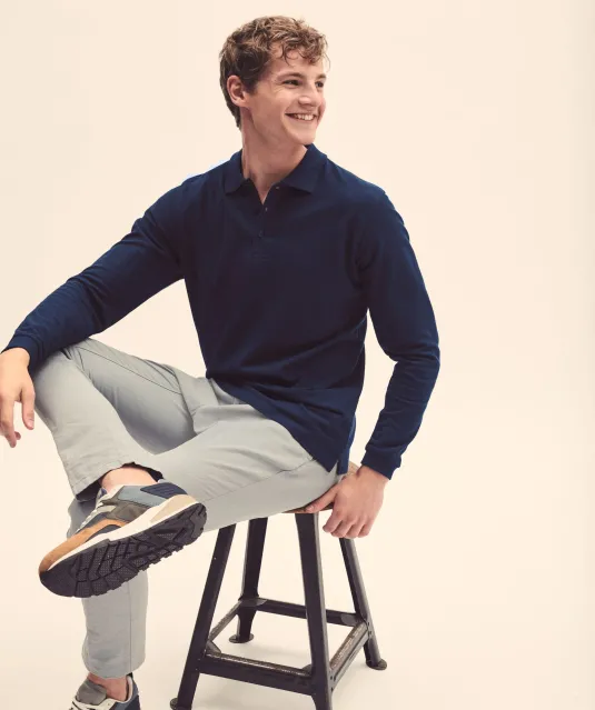 SC63310 - Premium Long Sleeve Polo (63-310-0) White