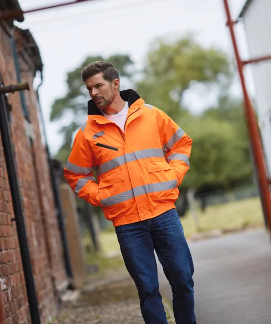 YHVP209 - Veiligheidsjas Fontaine Hi Vis Orange / Navy