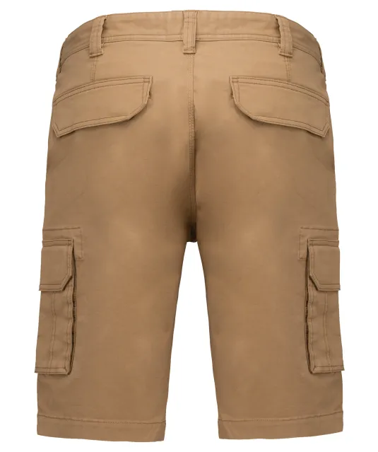 K754 - Herenbermuda met diverse zakken Camel