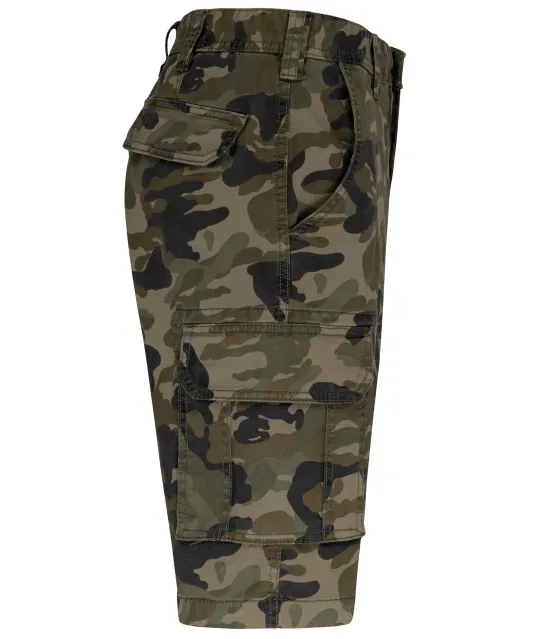 K754 - Herenbermuda met diverse zakken Olive Camouflage