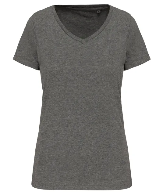 K3003 - Dames-t-shirt Supima® V-hals korte mouwen Grey Heather