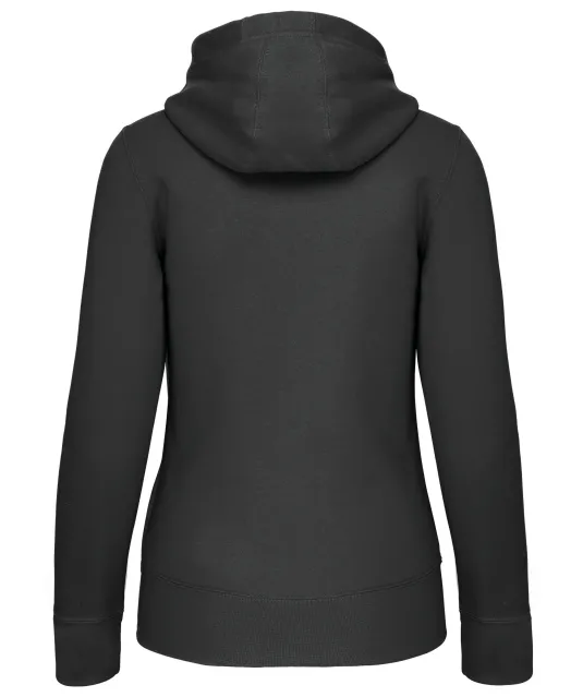 K464 - Damessweater met rits en capuchon Dark Grey