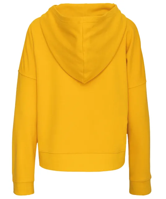K494 - Bio lounge damessweater met capuchon Mellow Yellow