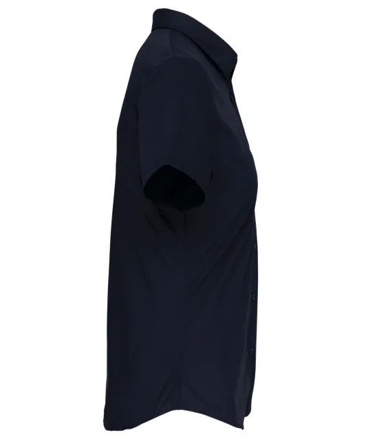 K544 - Dames Poplin Blouse Korte Mouwen Navy