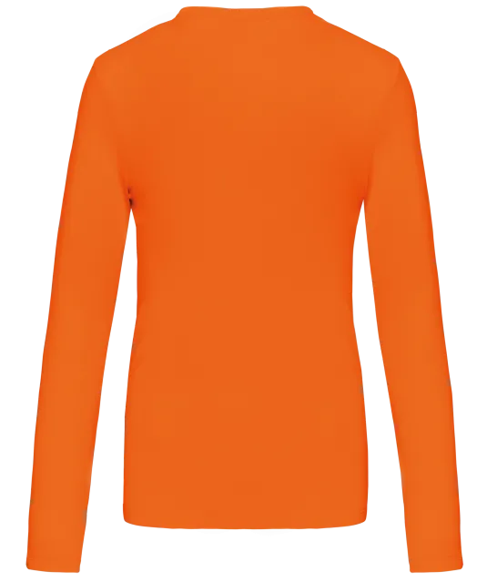 K382 - Dames t-shirt V-hals lange mouwen Orange