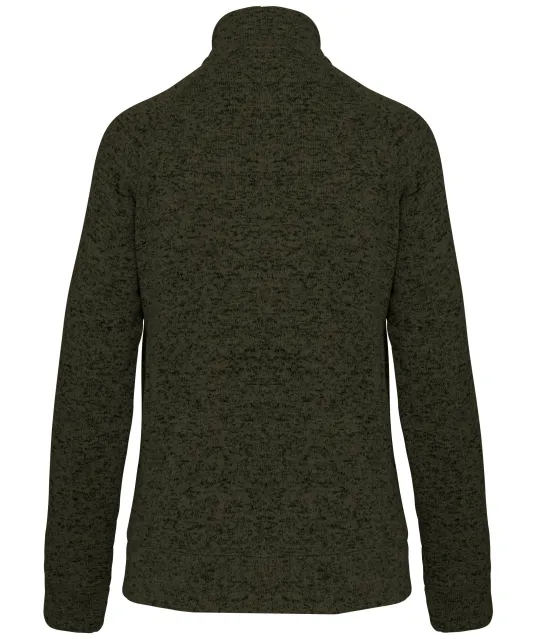 K9107 - Heather damesvest met rits Dark Khaki Melange