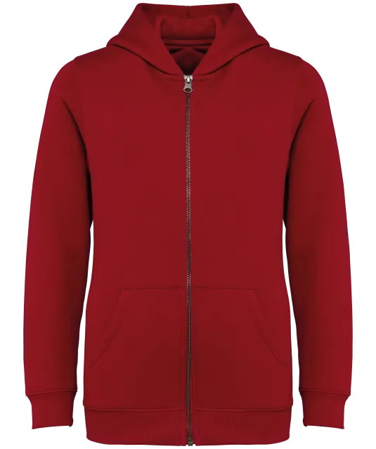 NS405 - Ecologische kindersweater met rits en capuchon Hibiscus Red