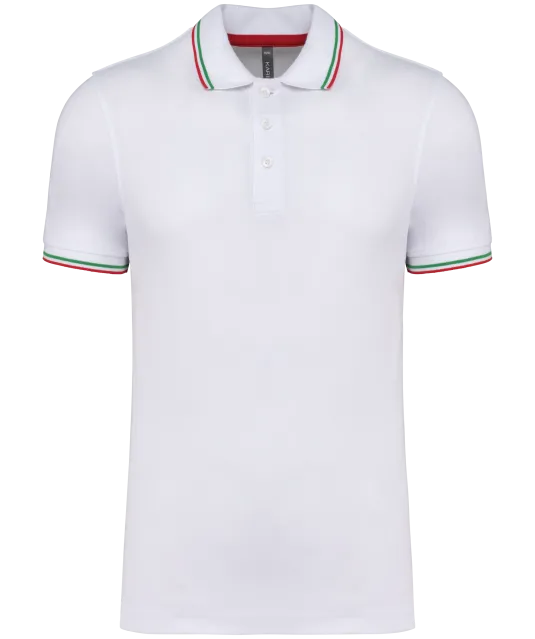 K250 - Polo korte mouwen White / Red / Green