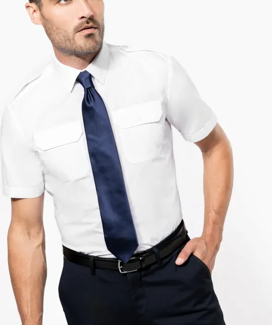 K503 - Herenpilootoverhemd korte mouwen White