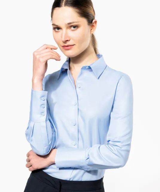 K538 - Dames non-iron blouse lange mouwen White