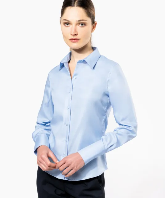 K538 - Dames non-iron blouse lange mouwen White