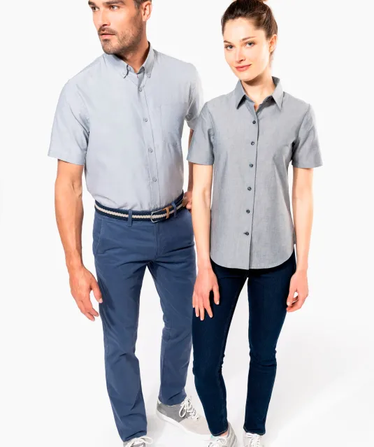 K536 - Dames Oxford blouse korte mouwen White