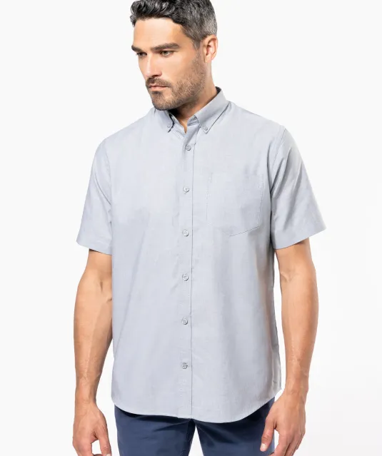 K535 - Heren Oxford overhemd korte mouwen White