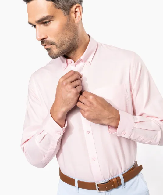 K533 - Heren Oxford overhemd lange mouwen White