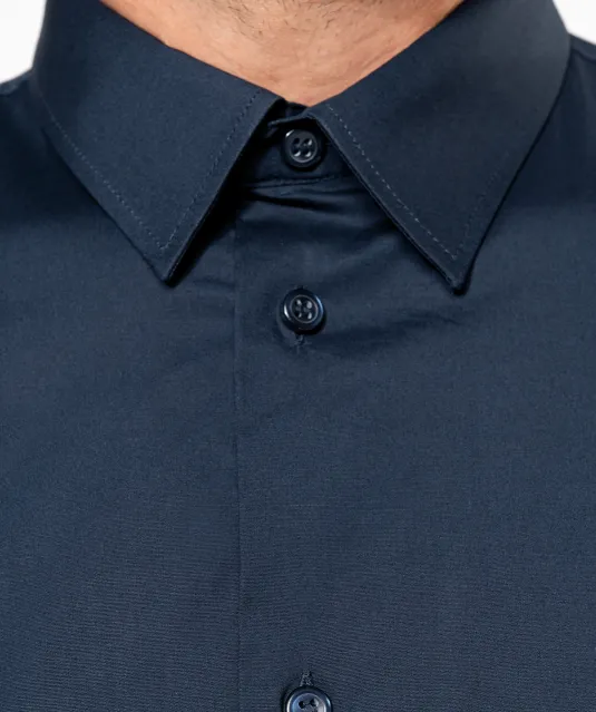 K531 - Heren stretch overhemd korte mouwen Black