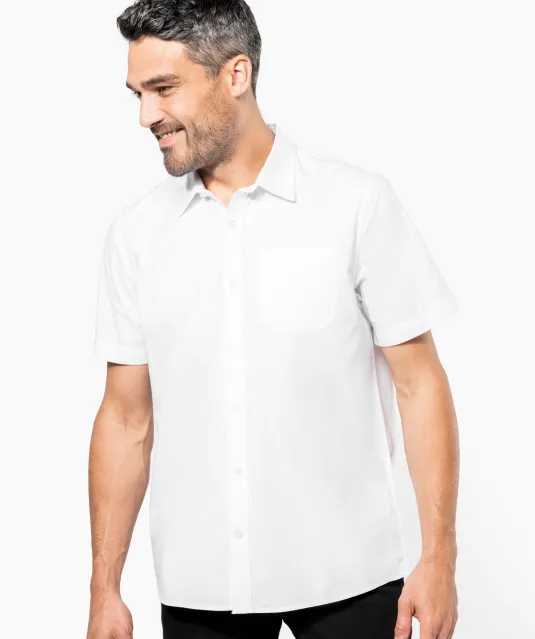 K543 - Heren poplin overhemd korte mouwen White