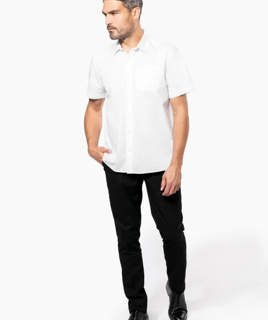 K543 - Heren poplin overhemd korte mouwen White