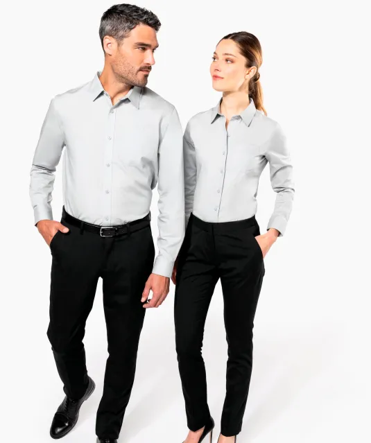 K541 - Heren poplin overhemd lange mouwen White