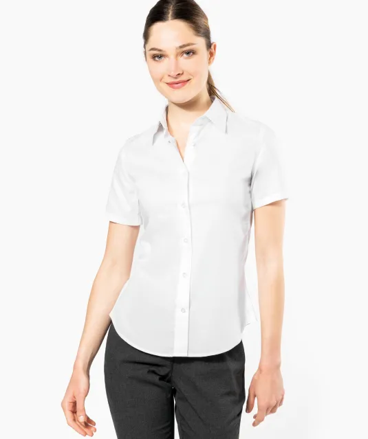 K540 - Dames non-iron blouse korte mouwen White