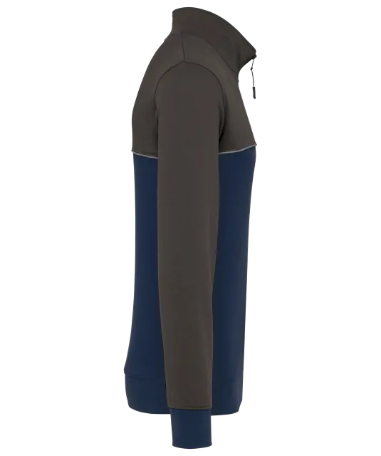 WK404 - Ecologische uniseks sweater met ritskraag Navy / Dark Grey