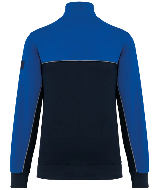 WK404 - Ecologische uniseks sweater met ritskraag Navy / Royal Blue