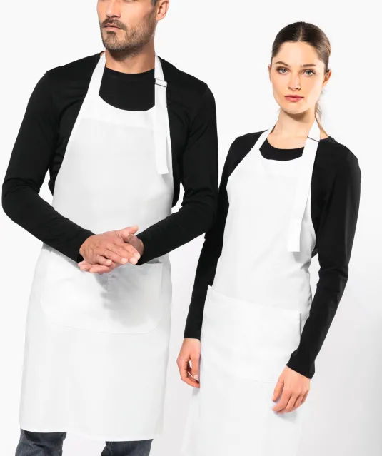 K8010 - Schort van polykatoen wasbaar op hoge temperatuur Black