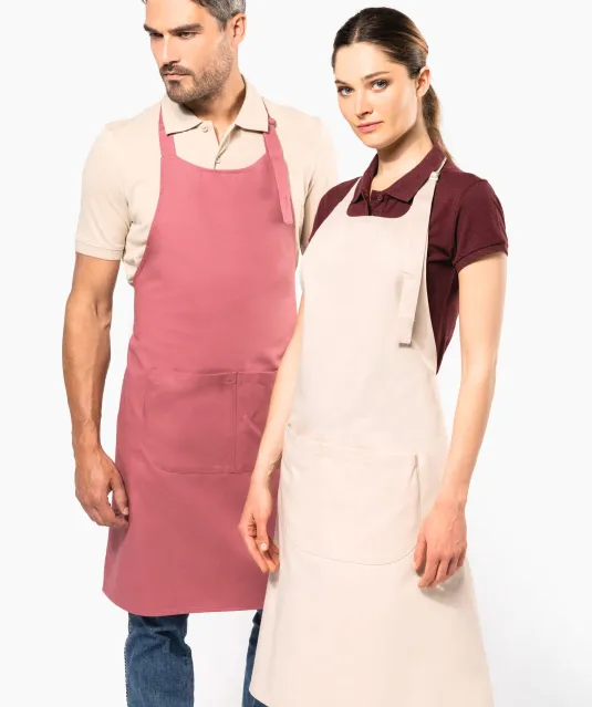 K885 - Katoenen schort met zak Dark Grey