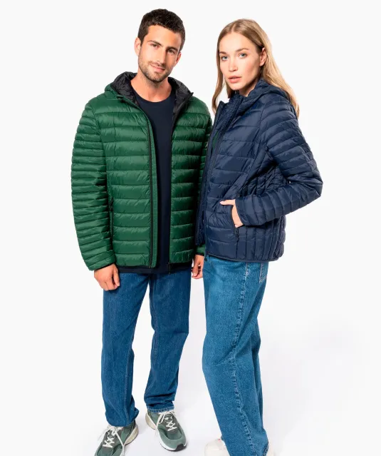 K6110 - Men's lightweight hooded padded jacket Black