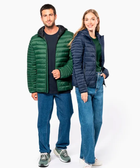 K6110 - Men's lightweight hooded padded jacket Black